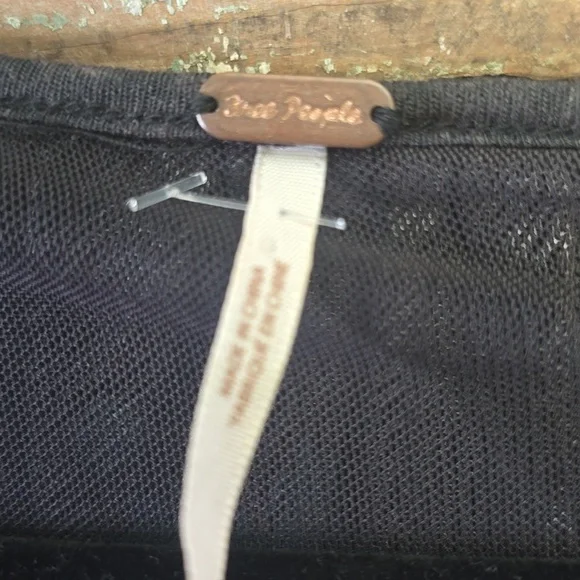 Free People Black Blouse with Colorful Floral Design, Size M - Picture 3 of 5